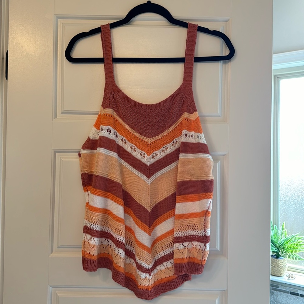 Orange crochet tank top